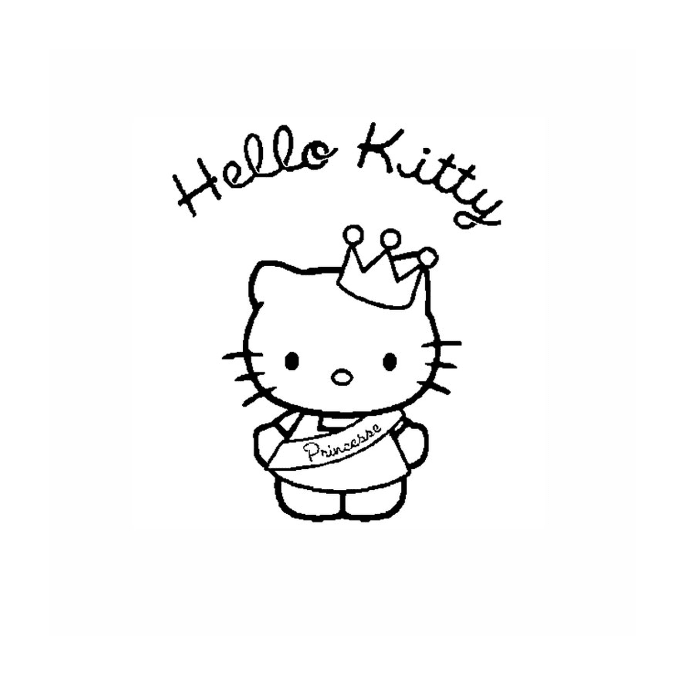  Hello Kitty com uma coroa 