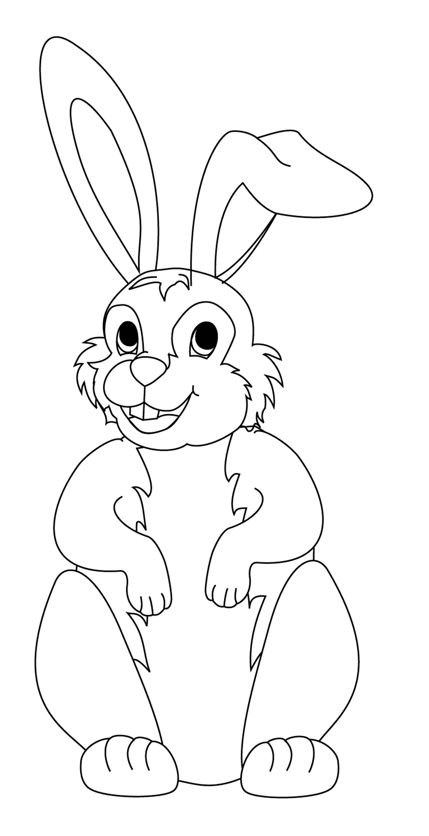  长耳朵的美丽的复活节兔子 