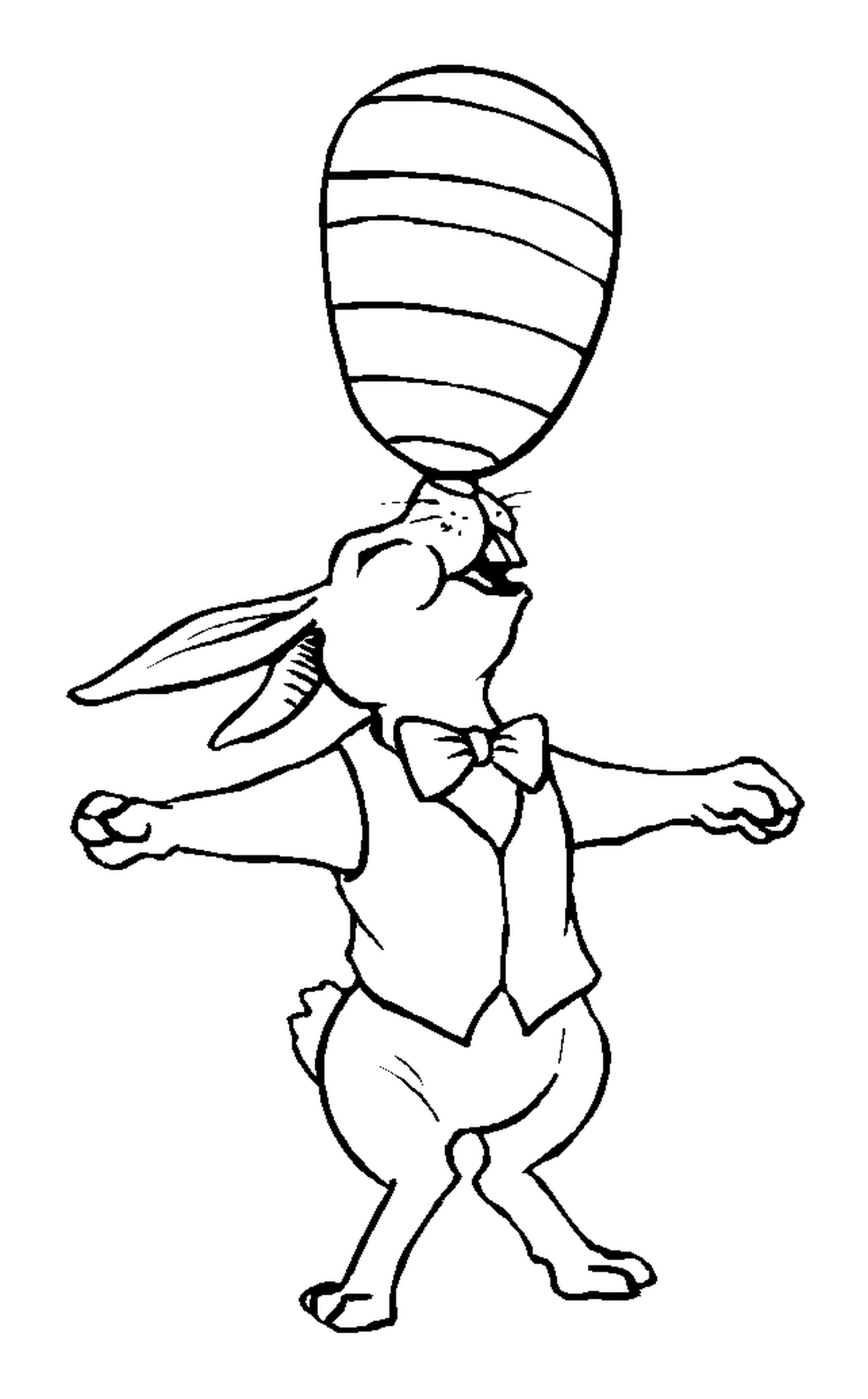 带气球的兔子编织 
