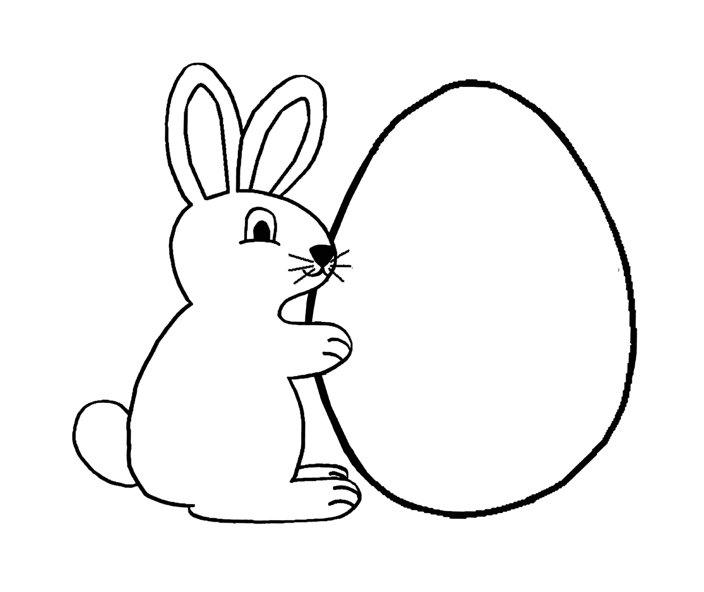 Coelho perto de um ovo de Páscoa 