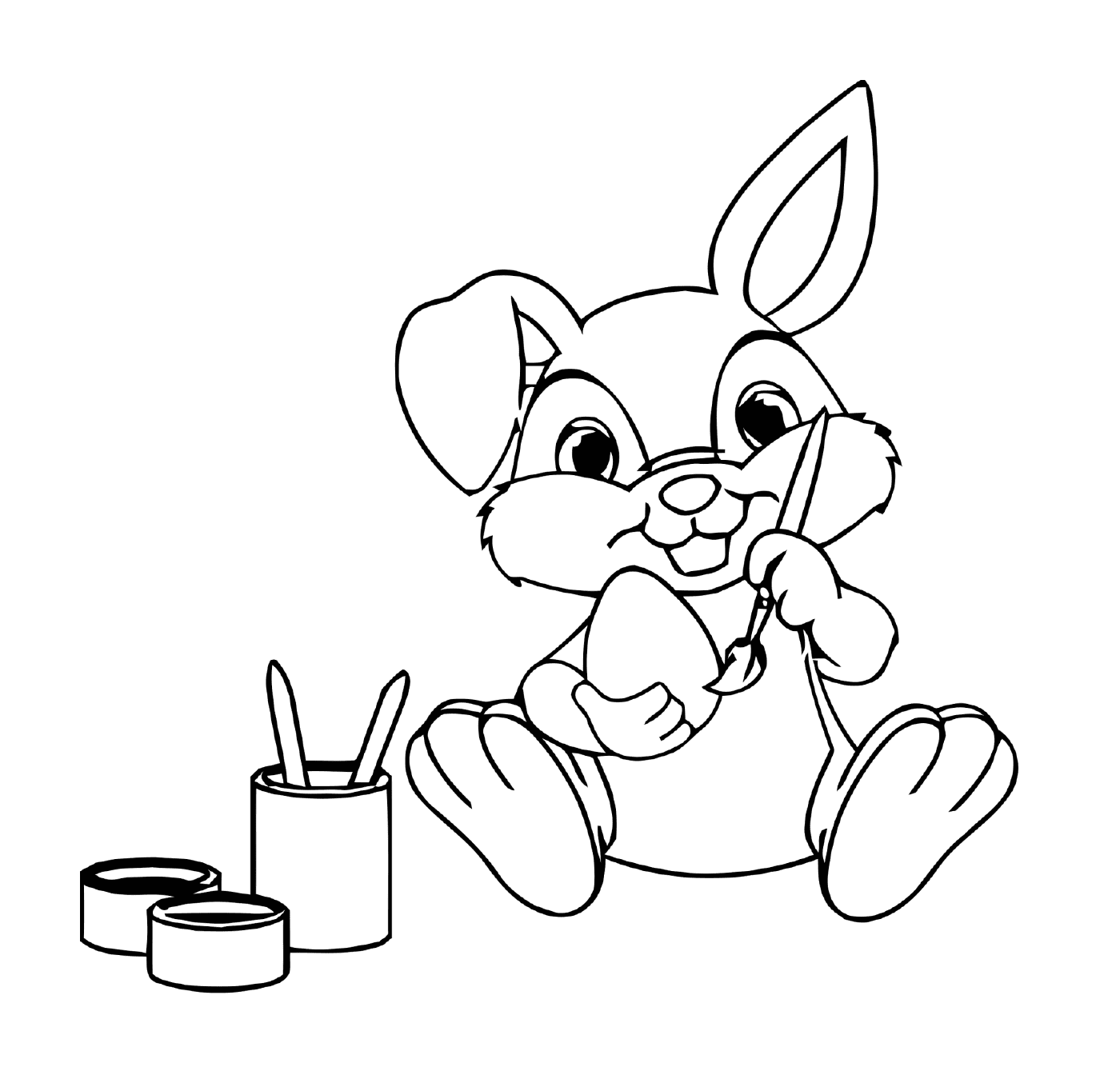  兔子绘画蛋 