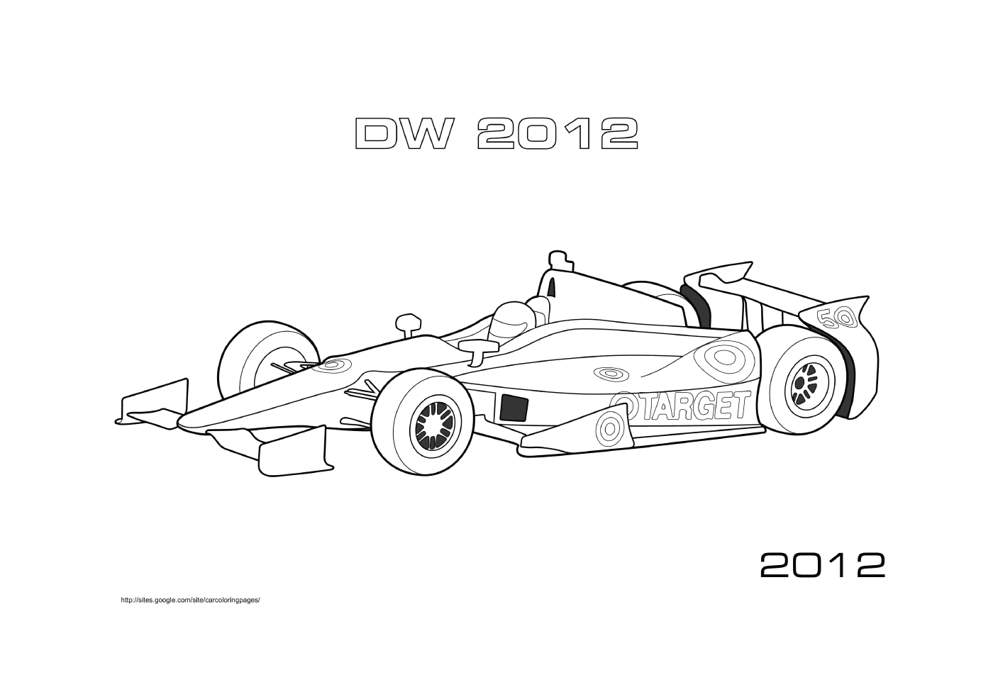  Livro de colorir estilo carro F1 