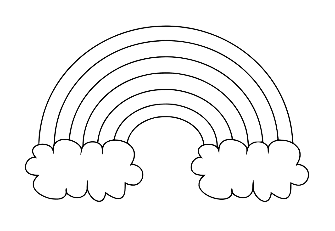  Um arco-íris simples com duas nuvens 