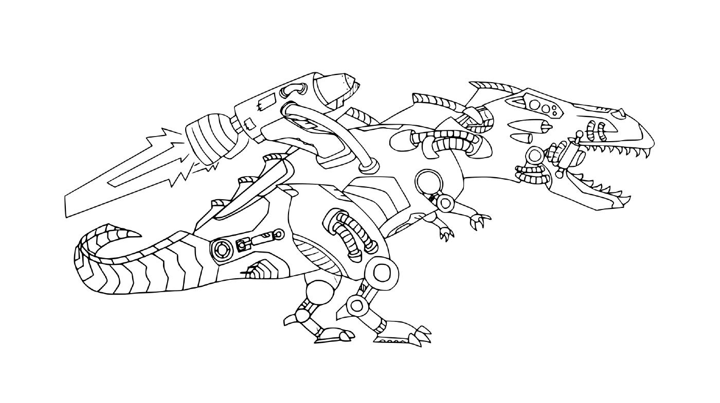  Robô de dinossauro com um míssil 