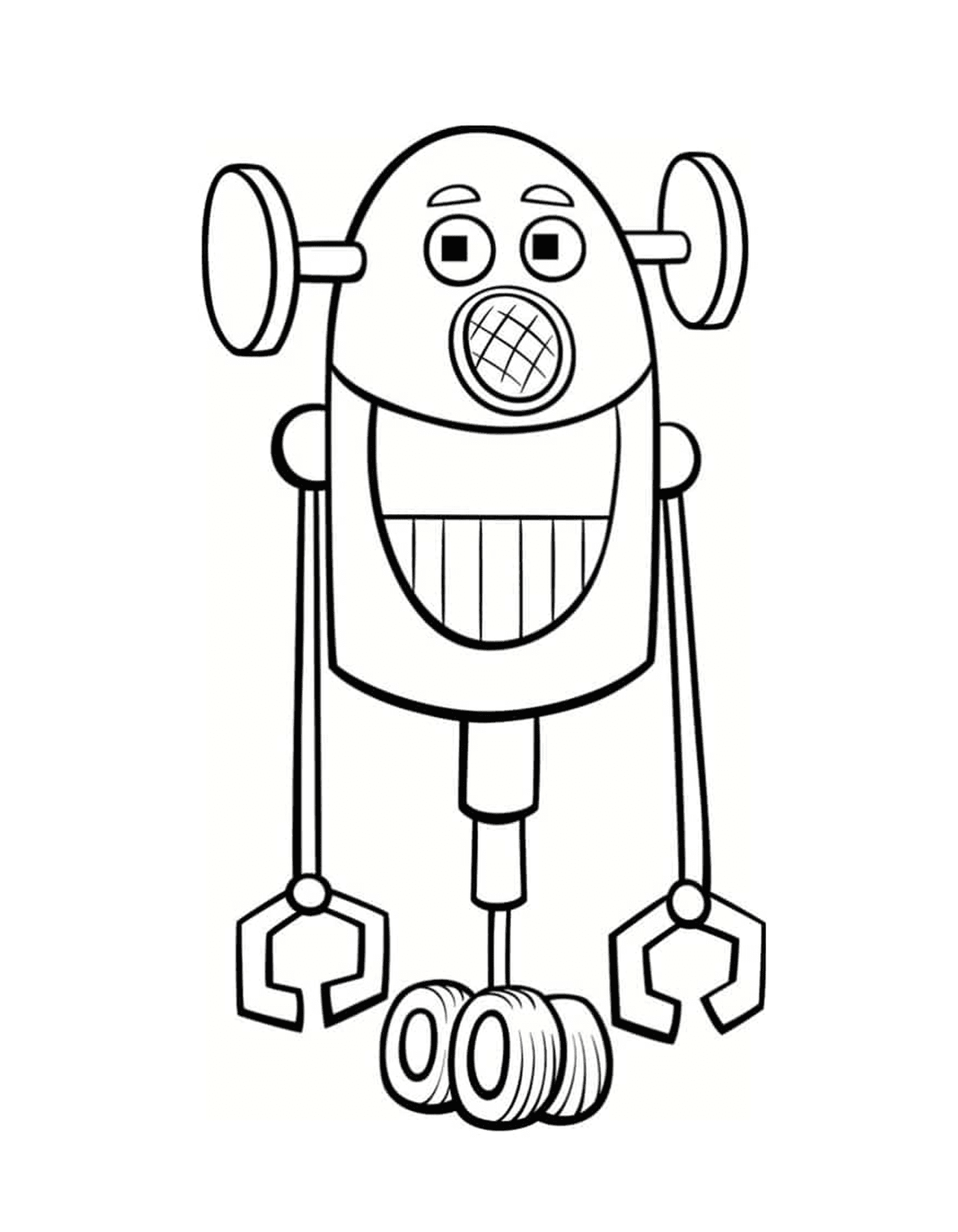  Robô engraçado com grande sorriso 