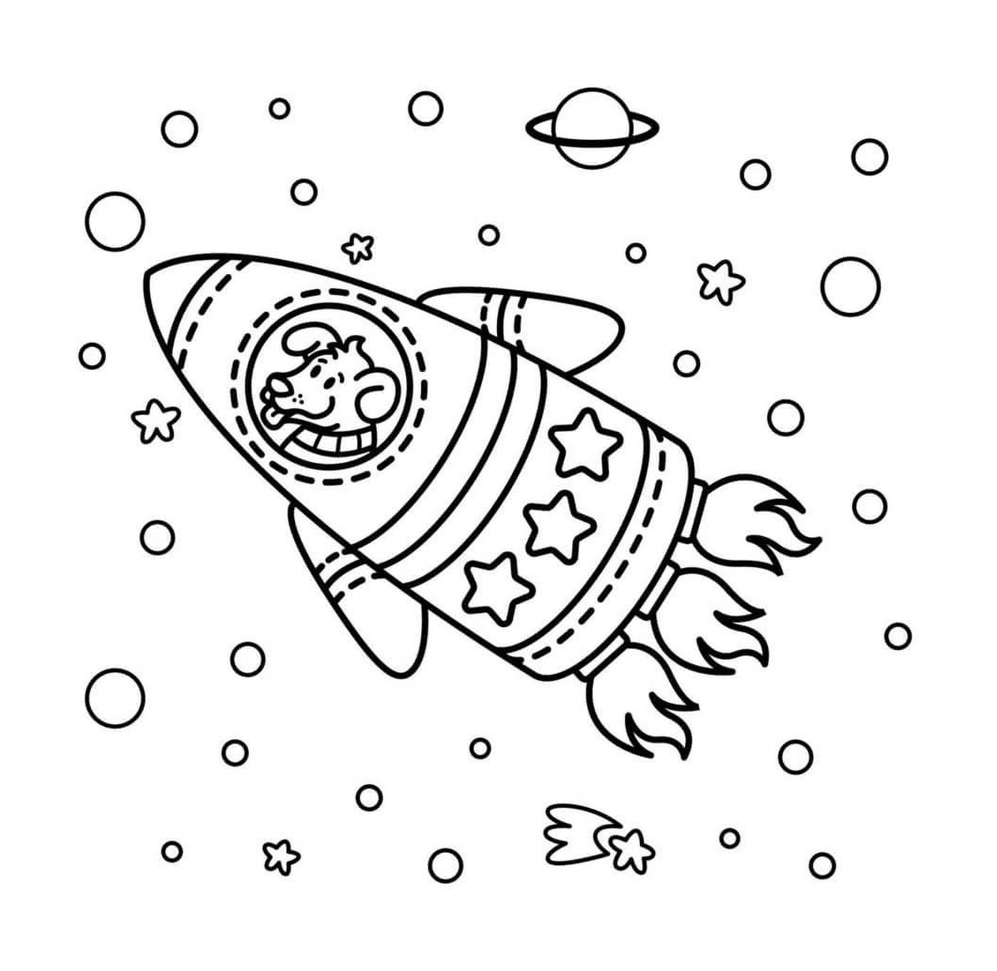  Foguete espacial com cão 