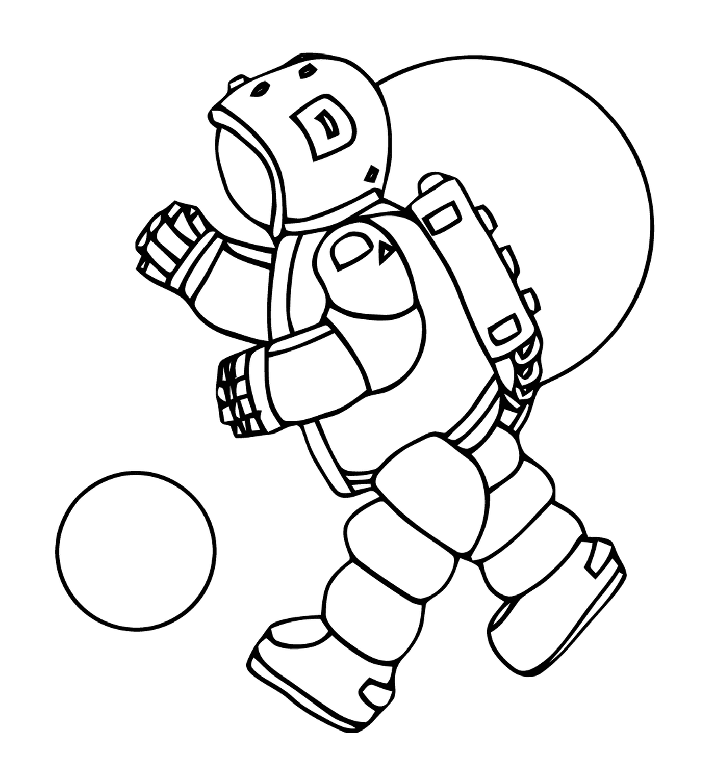  Astronauta brincando com uma bola 