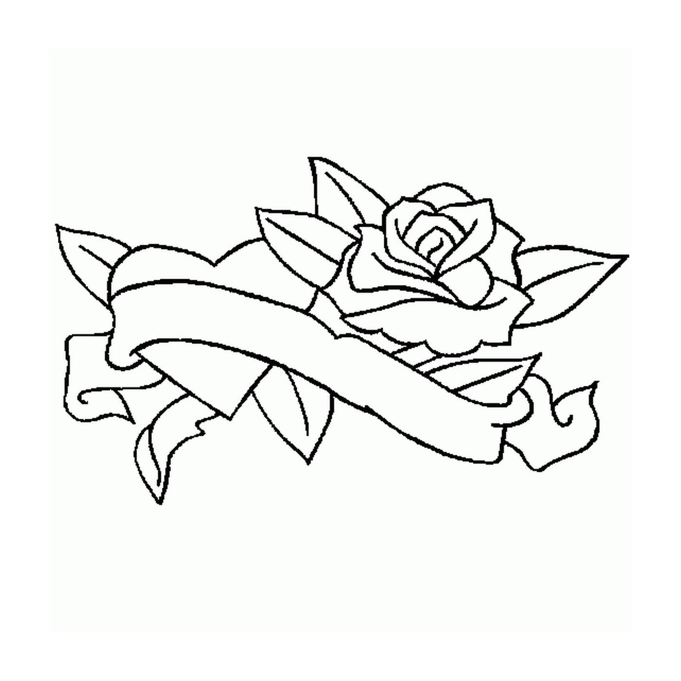  Rosa com bandeira romântica 