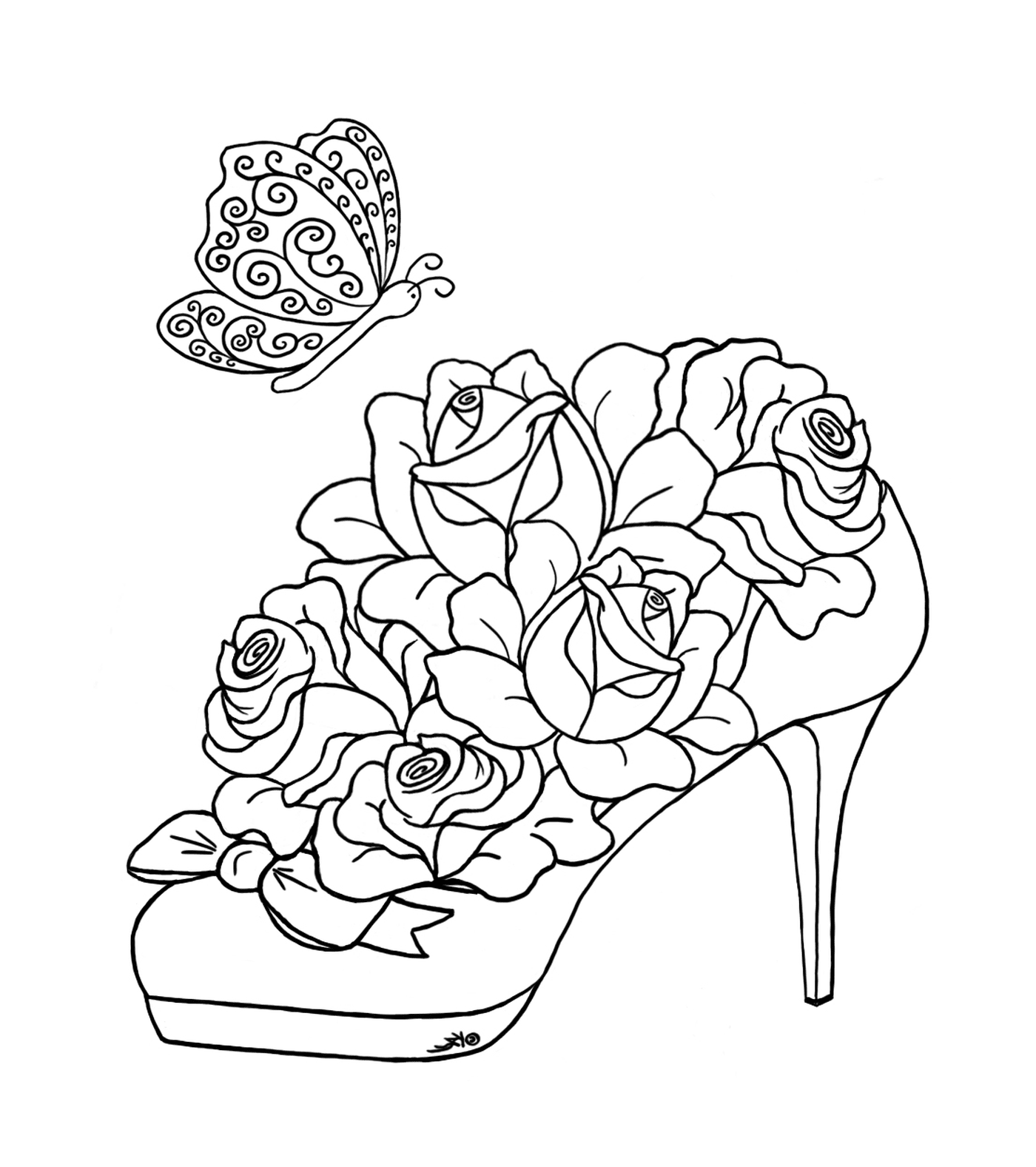  Sapatos com rosas decorativas 