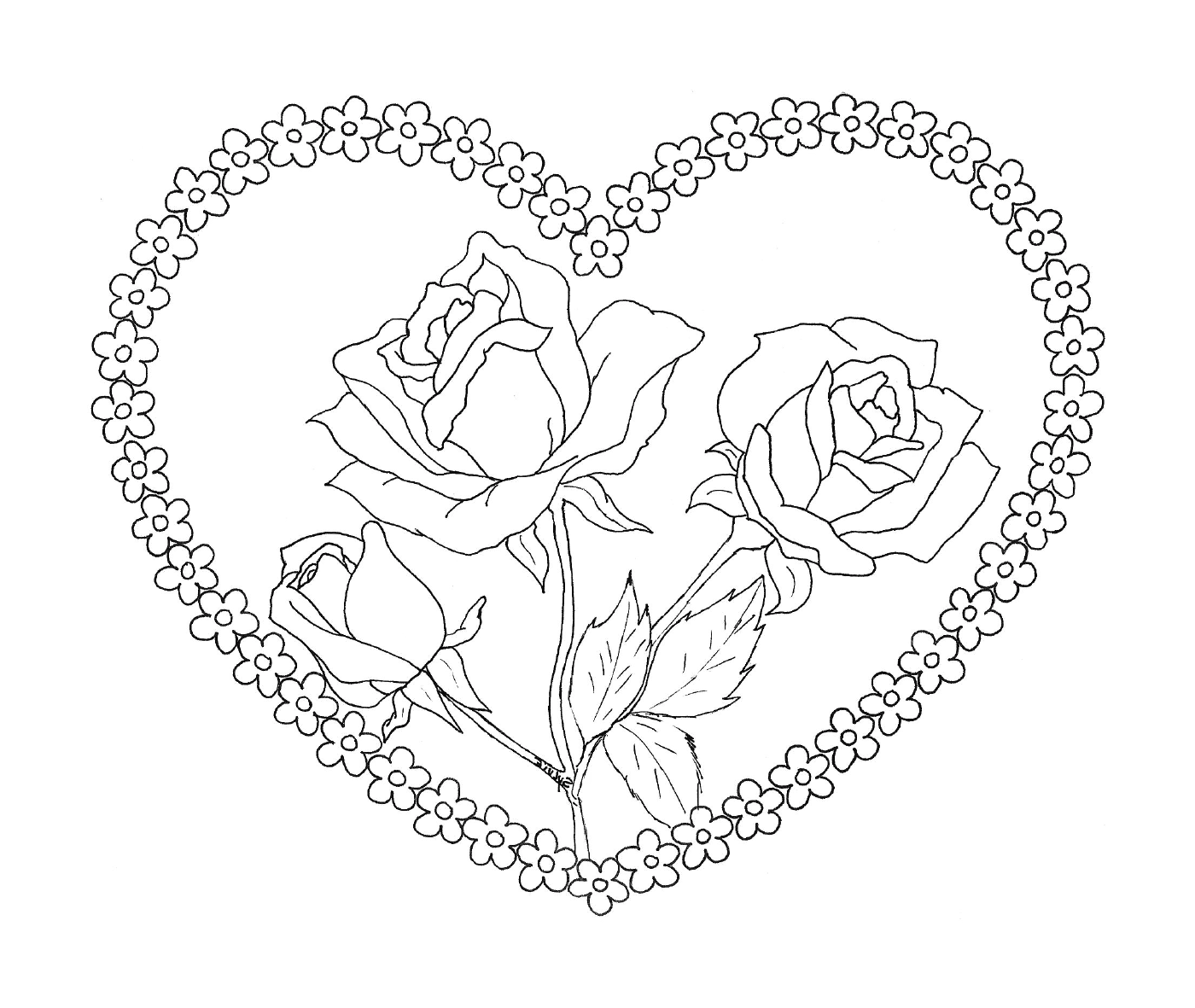  Coração com rosas dentro 