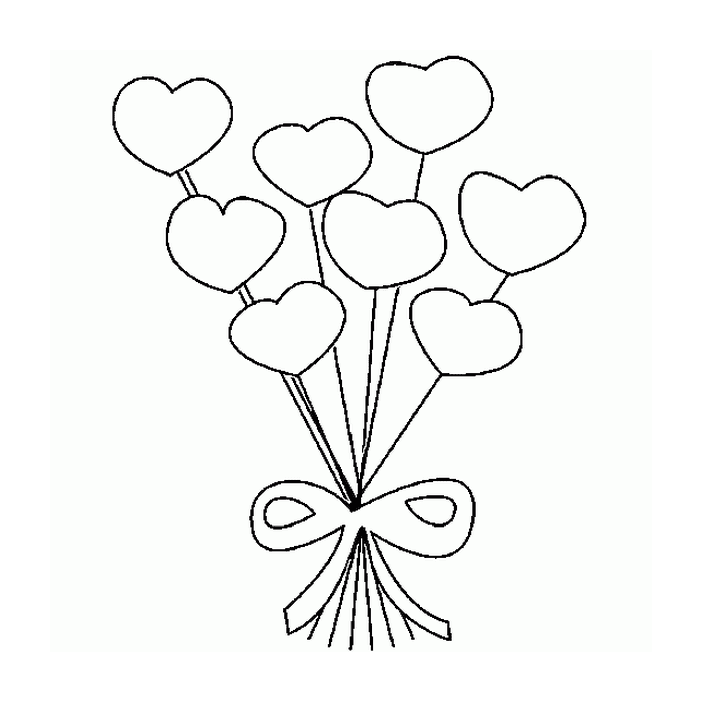  Buquê magnífico de balões em forma de coração 