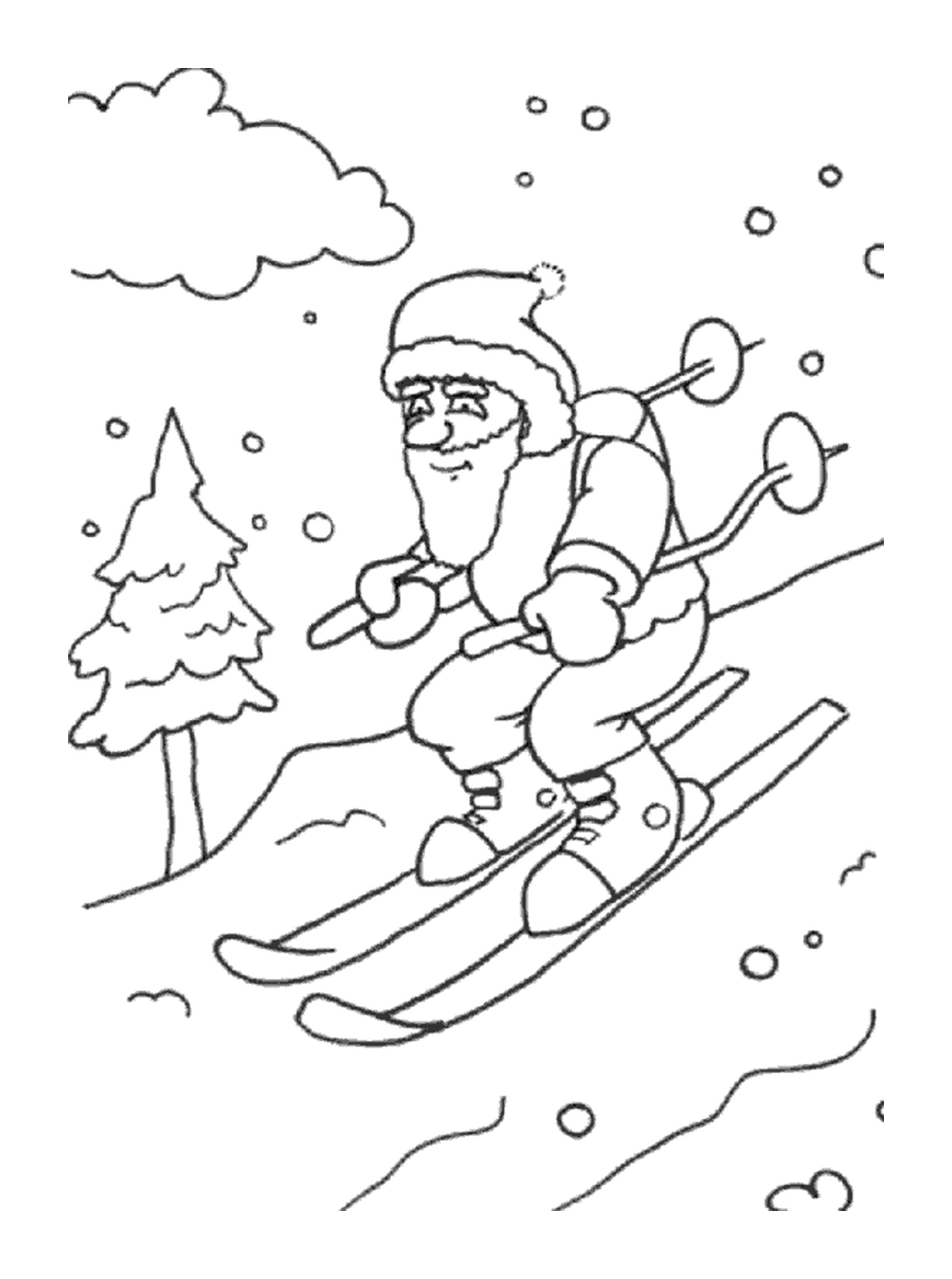  圣诞老人滑雪 