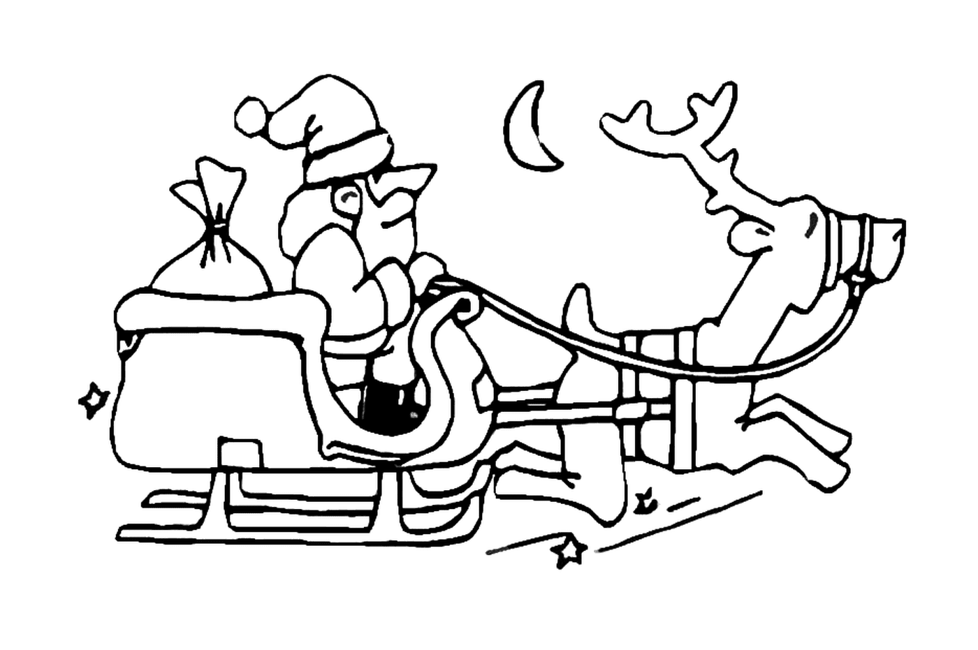  圣诞老人带着她的雪橇 