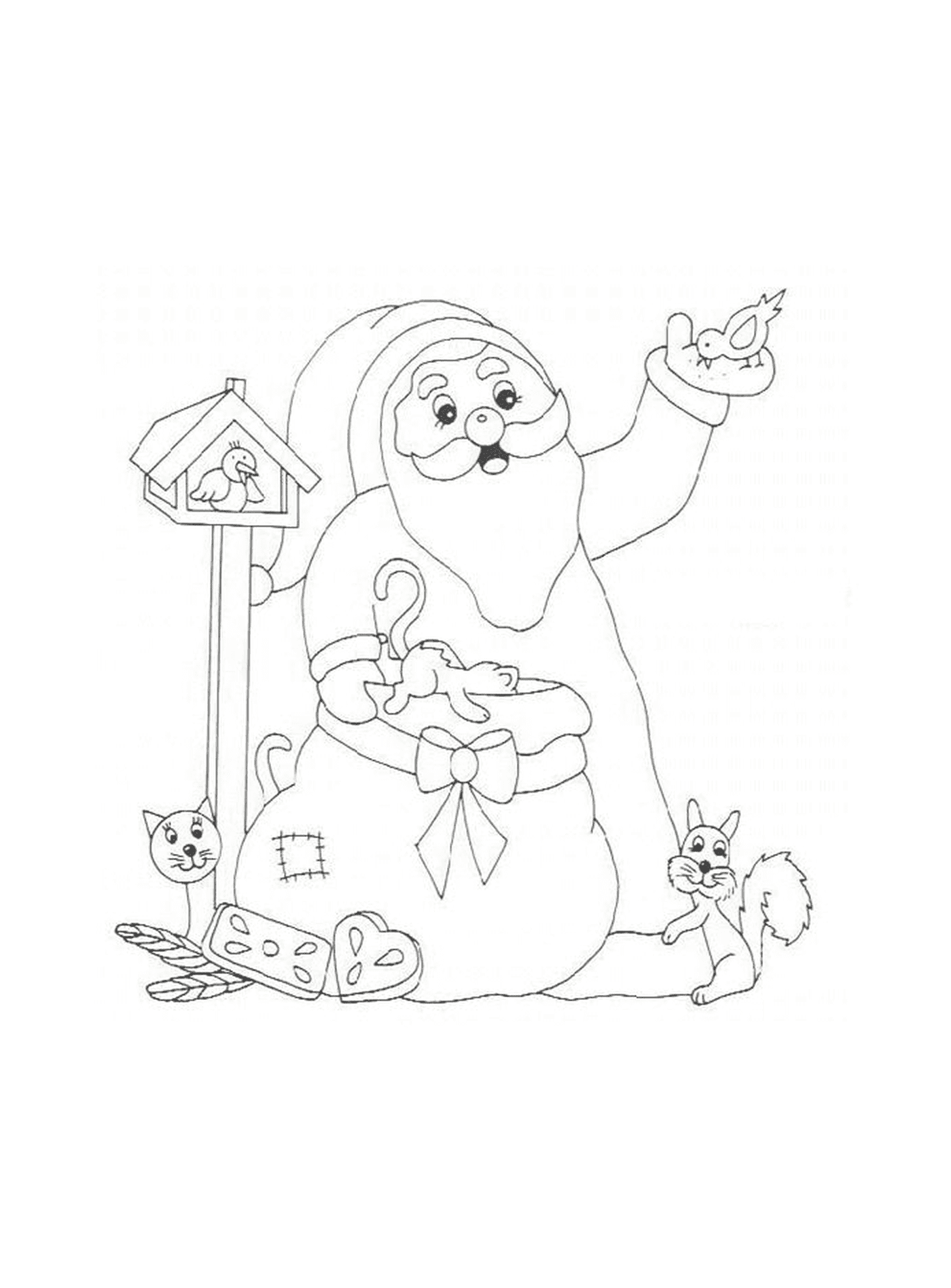  Papai Noel com um esquilo 