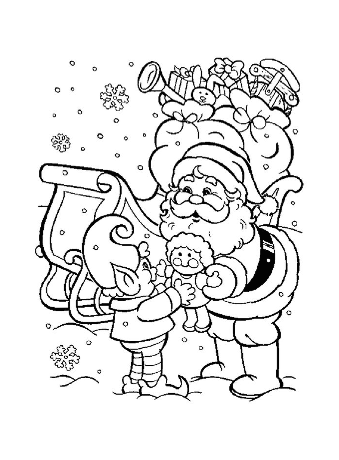  Papai Noel com um elfo 