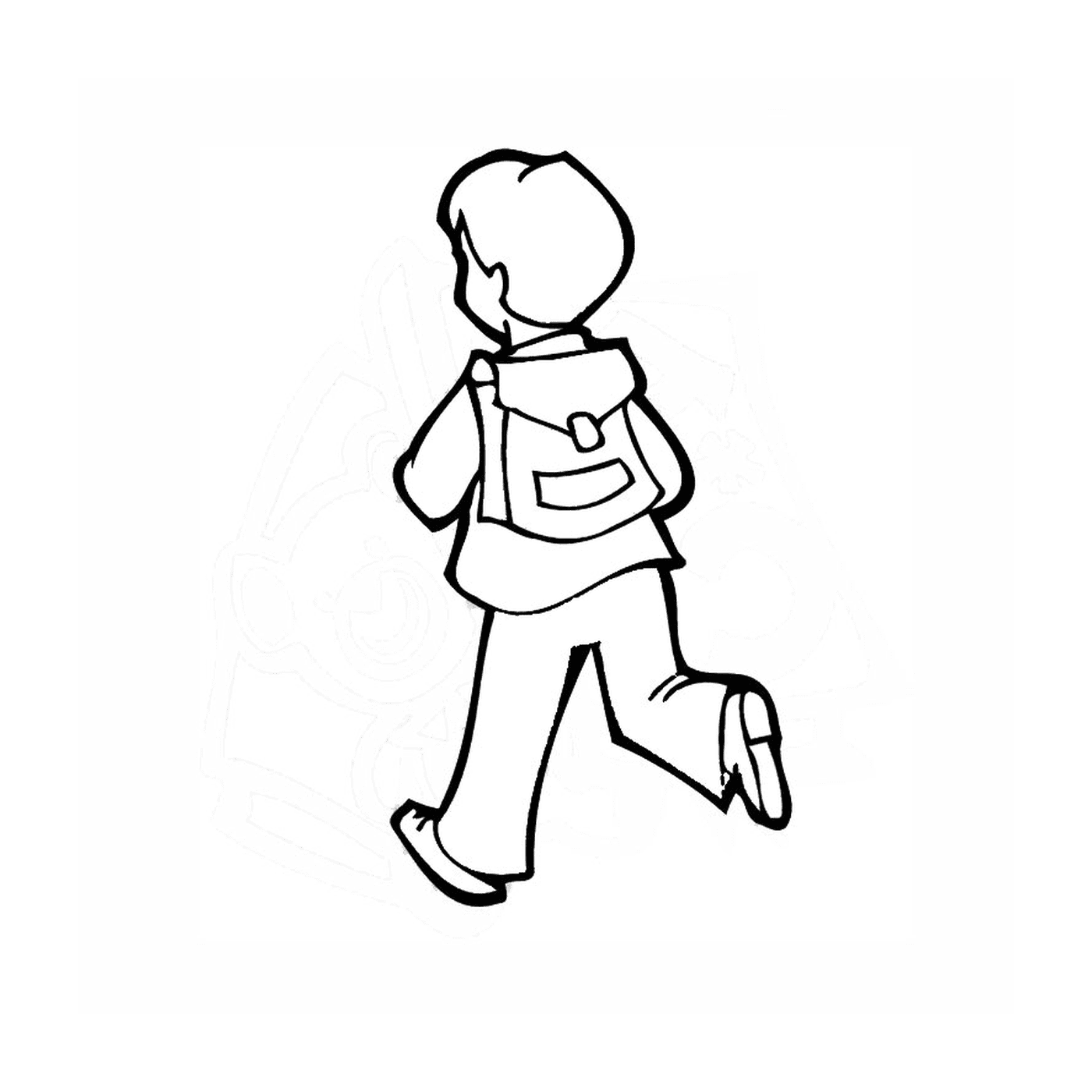  Estou indo para a escola: um menino andando 