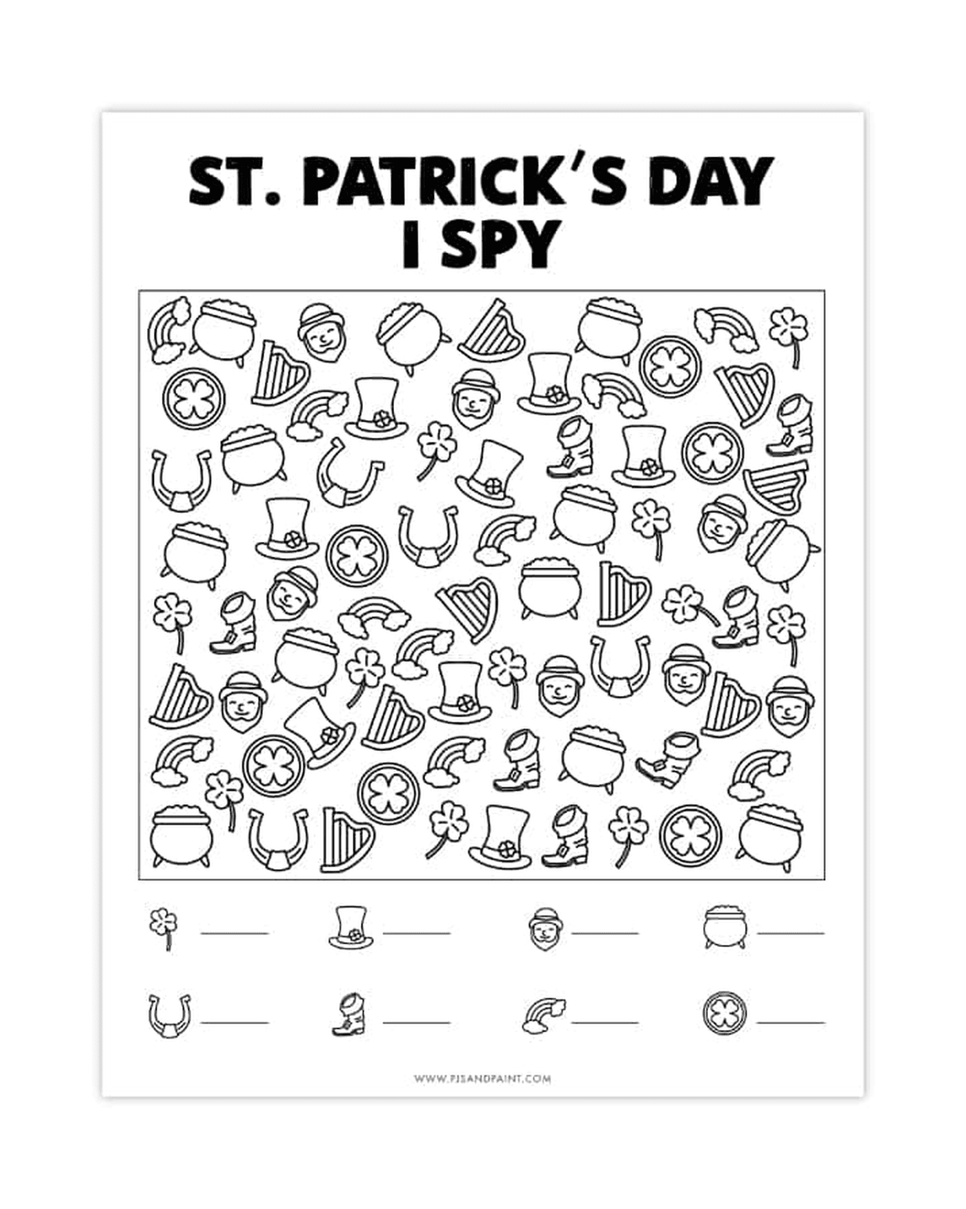  St Patricks Day I Spy Game Pesquisar e encontrar 