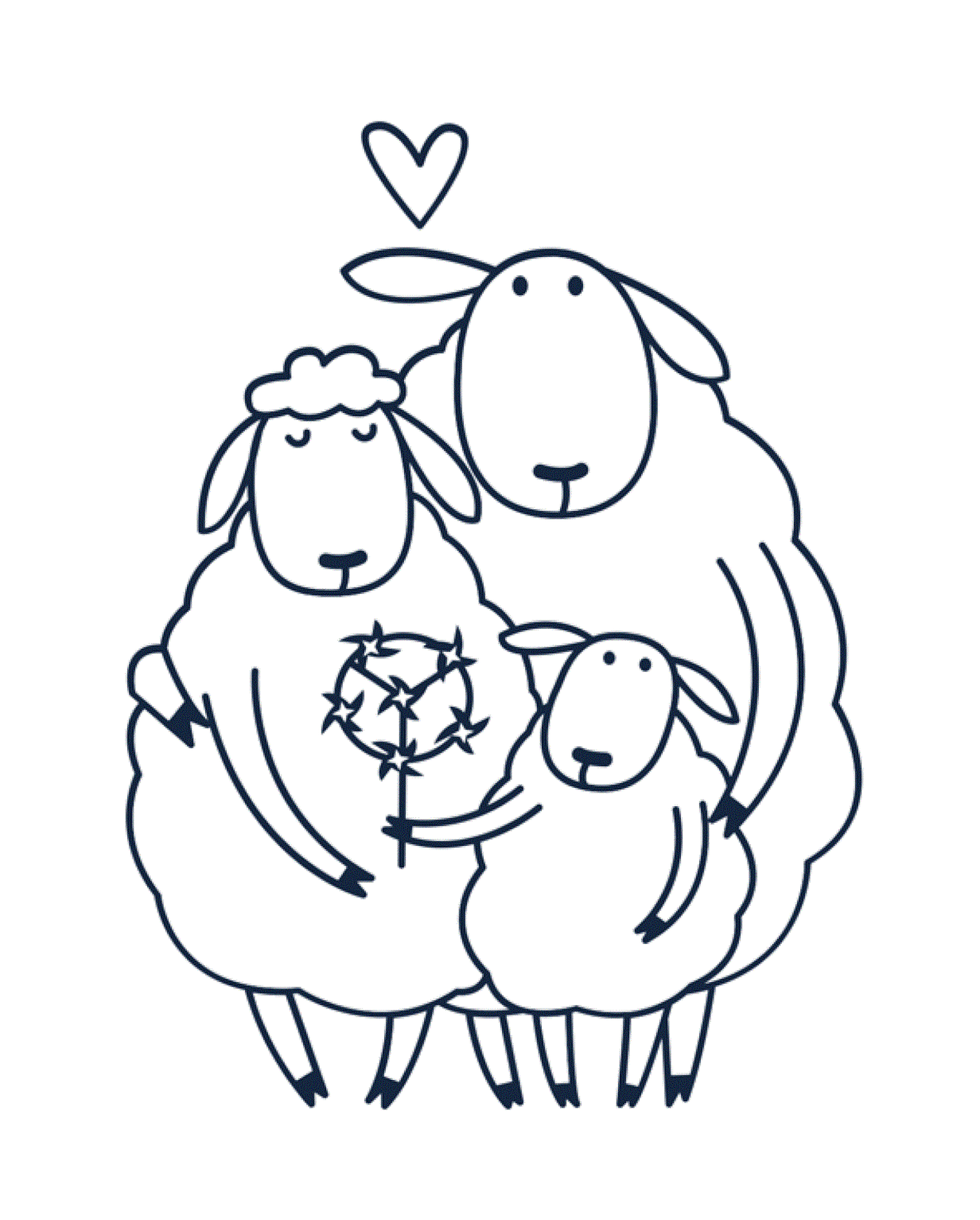  Grupo de ovelhas juntas 