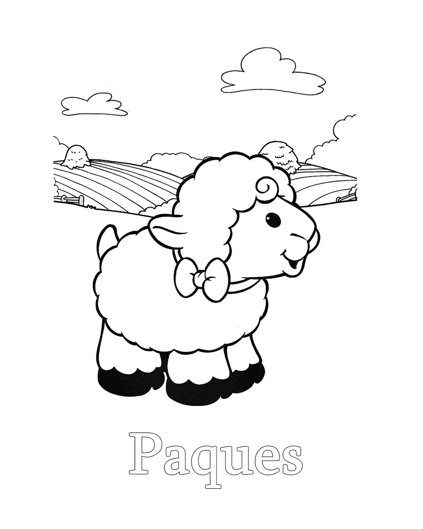 ovelha na frente de um campo 