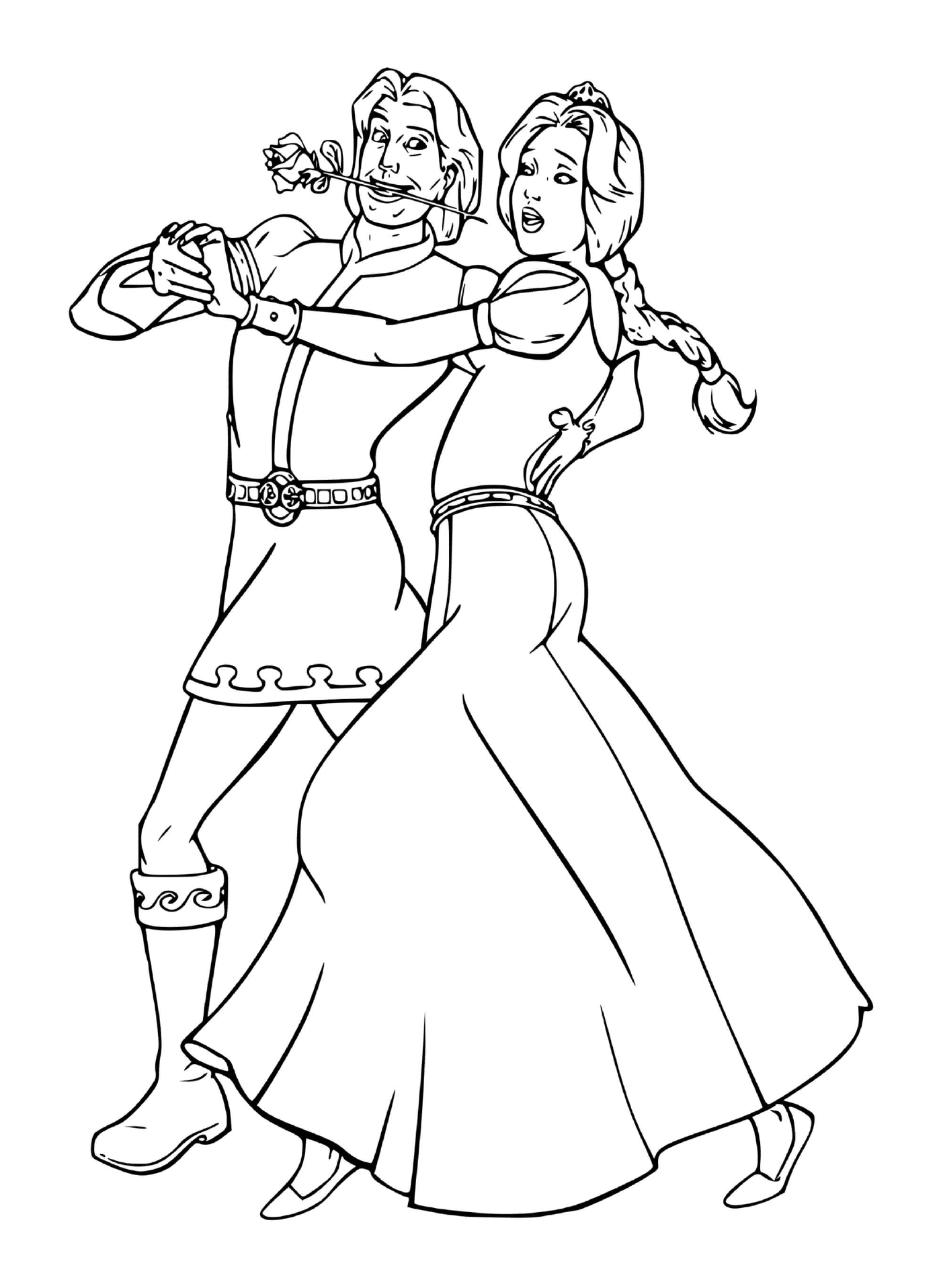  Um casal dançando 