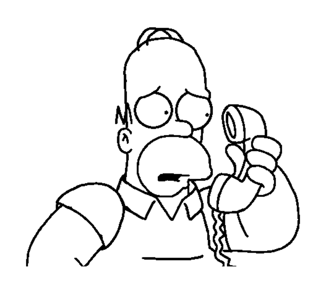  Homer preocupado ao telefone 