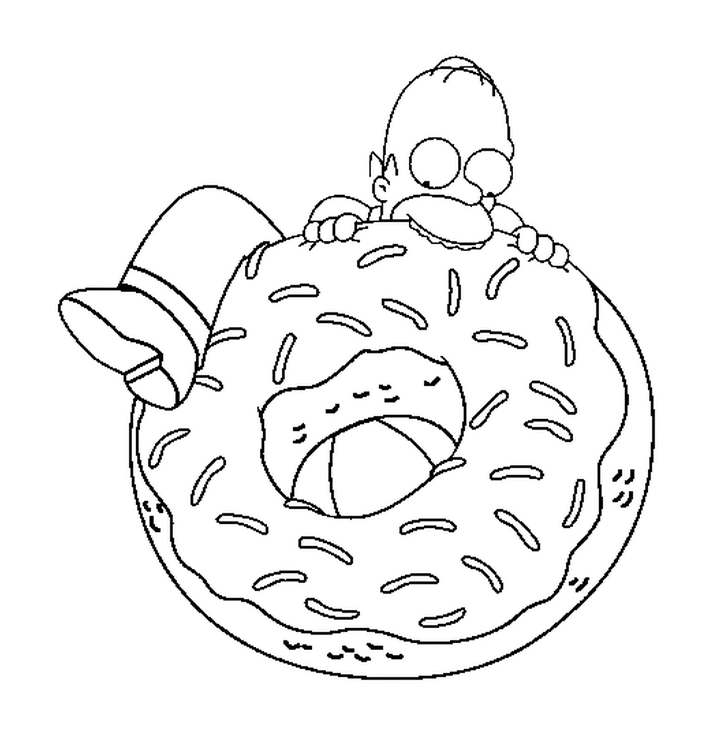  Homer tenta comer um donut enorme 