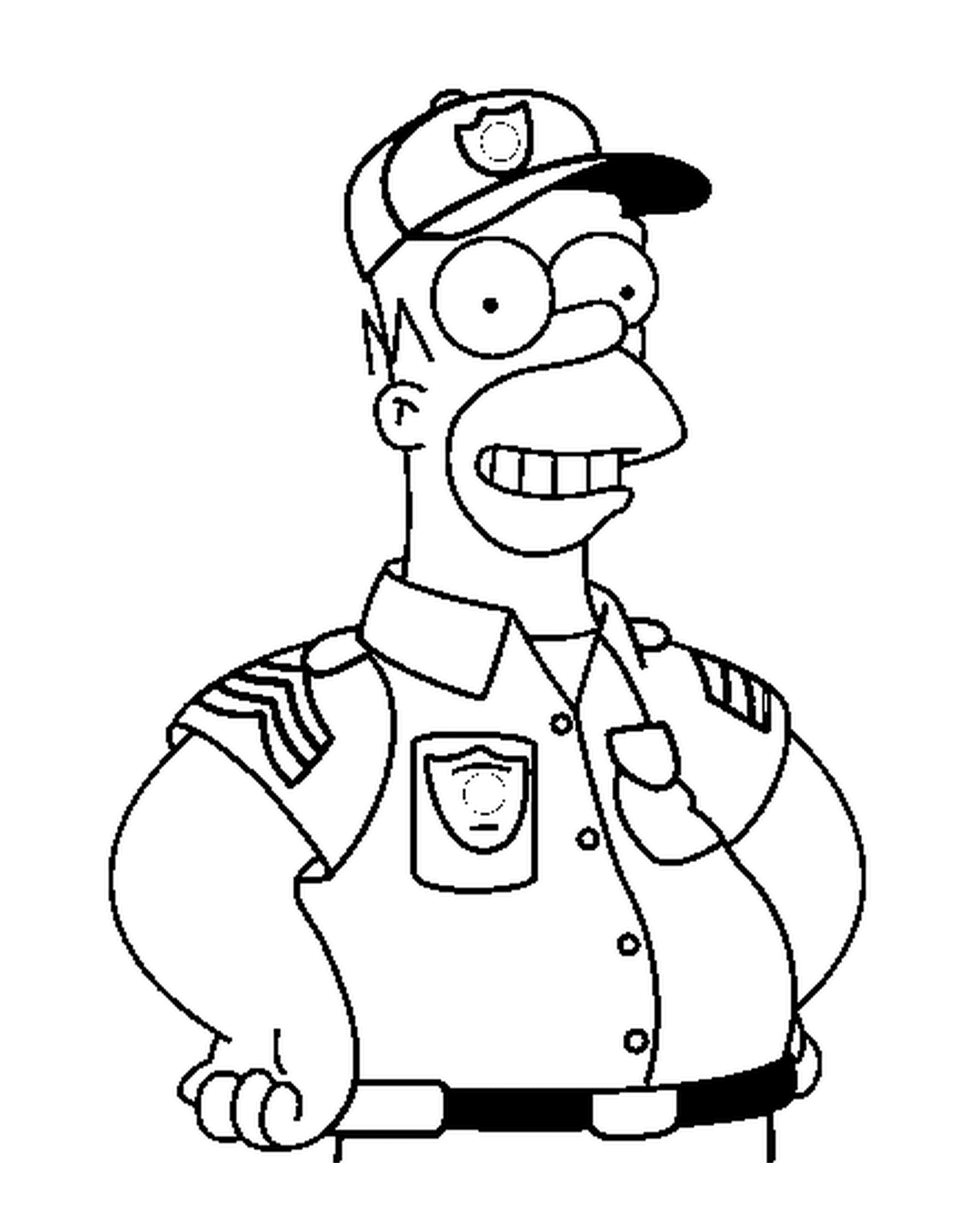 Homer como um valente policial 