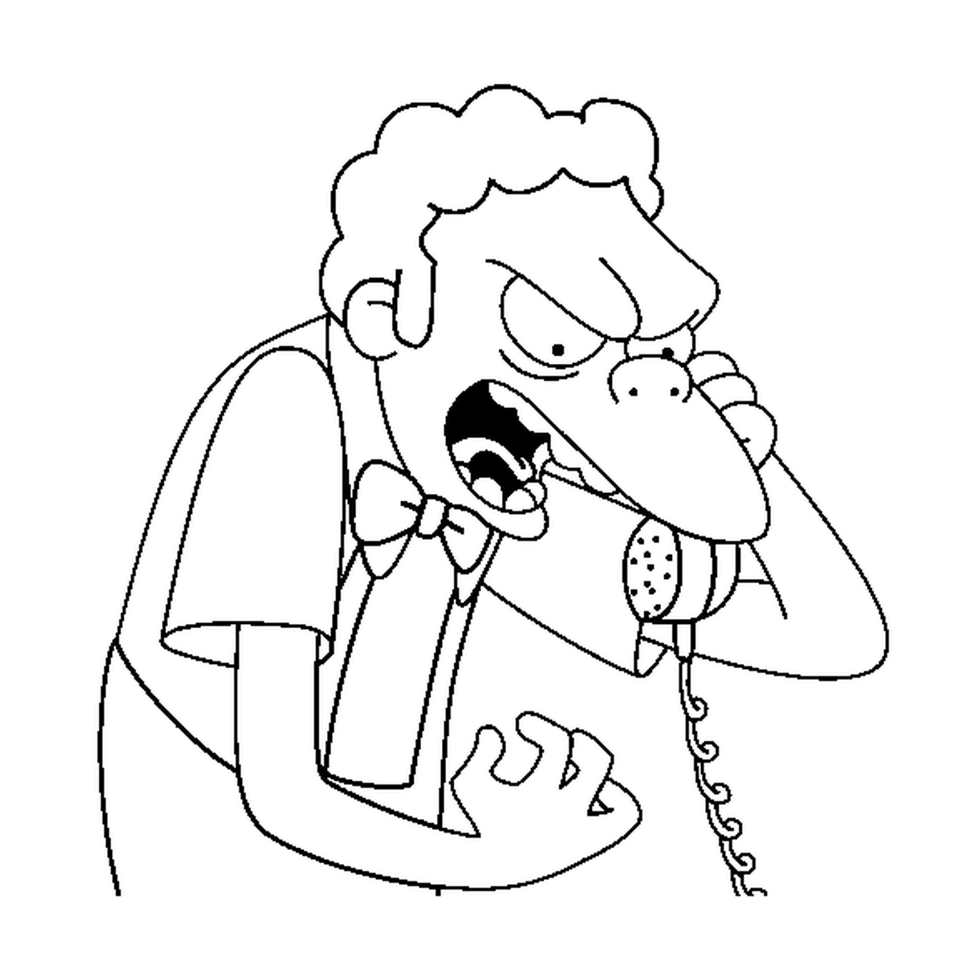  O Moe está a ficar zangado ao telefone 