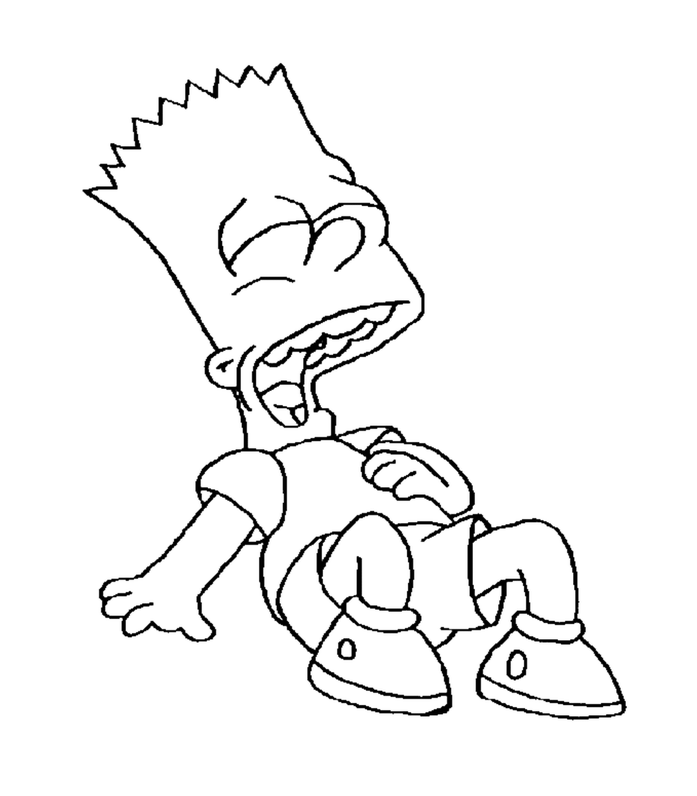  Bart ri, personagem de desenho animado sentado no chão 
