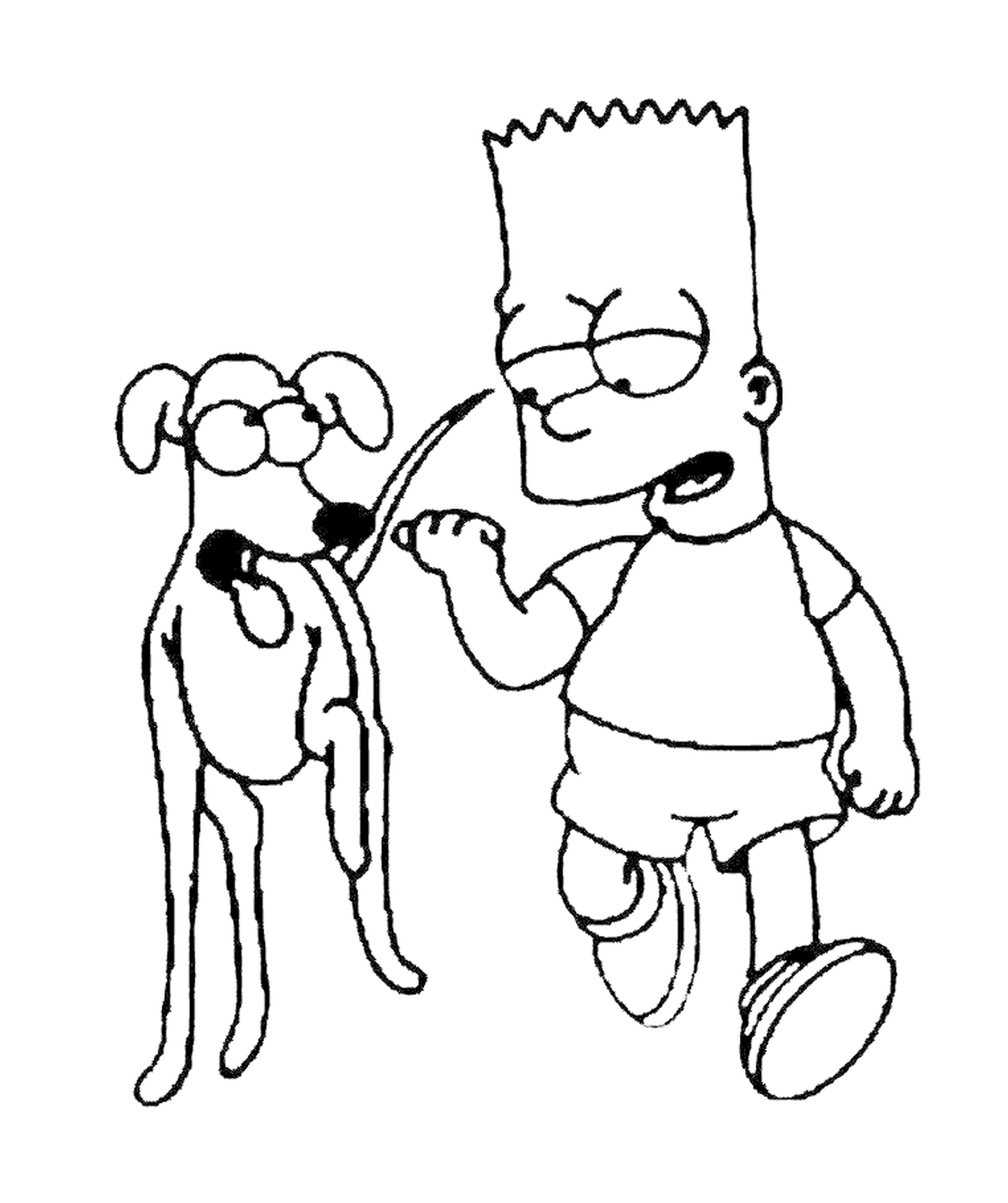  Bart e o cão Little Papa Natal, ninguém escovando os dentes de um cão 