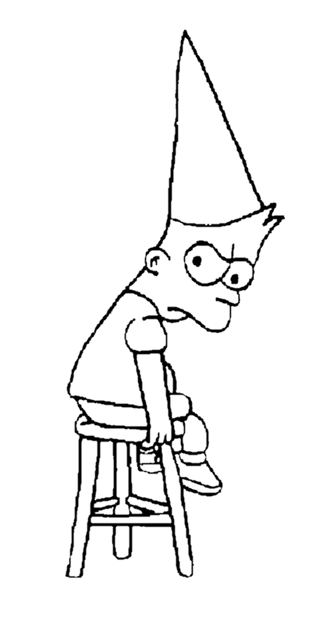  O chapéu de Anne para Bart, homem sentado com a cabeça para baixo 