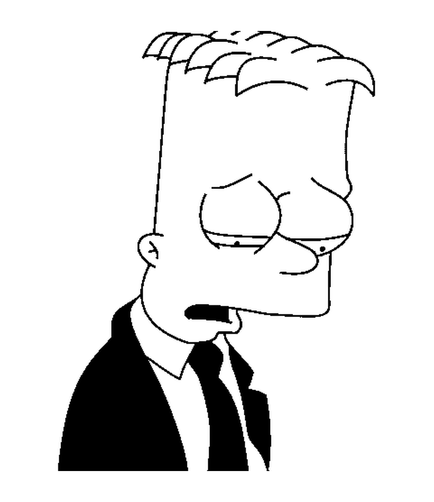  Bart em um terno triste 