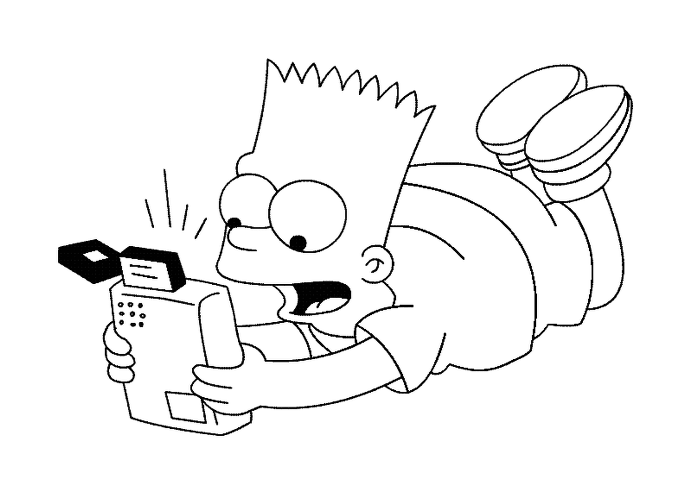  Bart joga com um console de jogos 