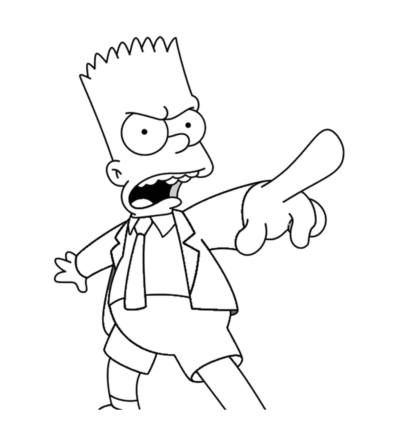  O Bart está zangado com uma gravata 