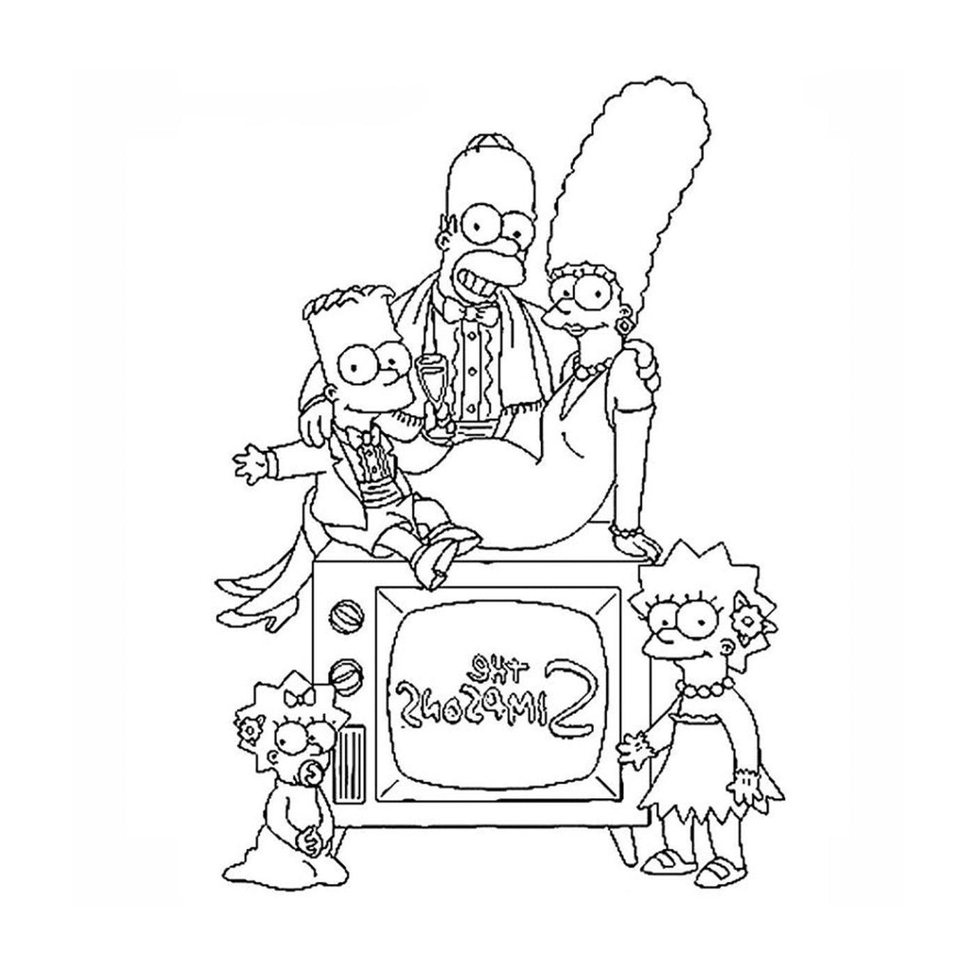  Os Simpsons com a família 