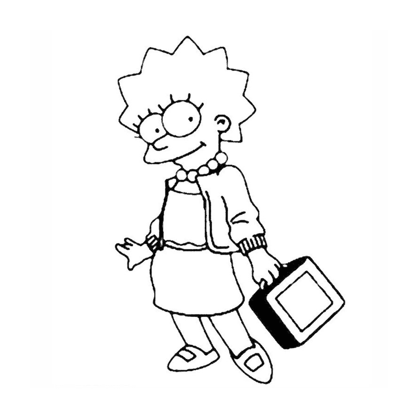  Lisa Simpson com uma mala 