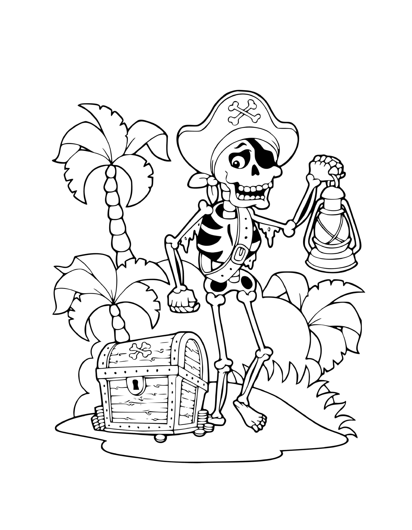  Esqueleto, Esqueleto, ilha, tesouro, palma 