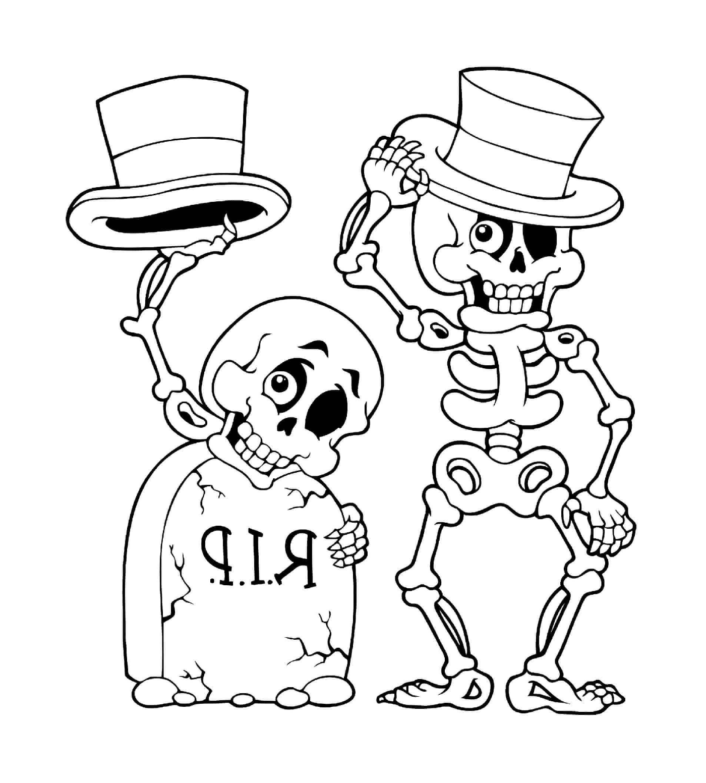  Halloween, esqueleto e cabeça da morte 