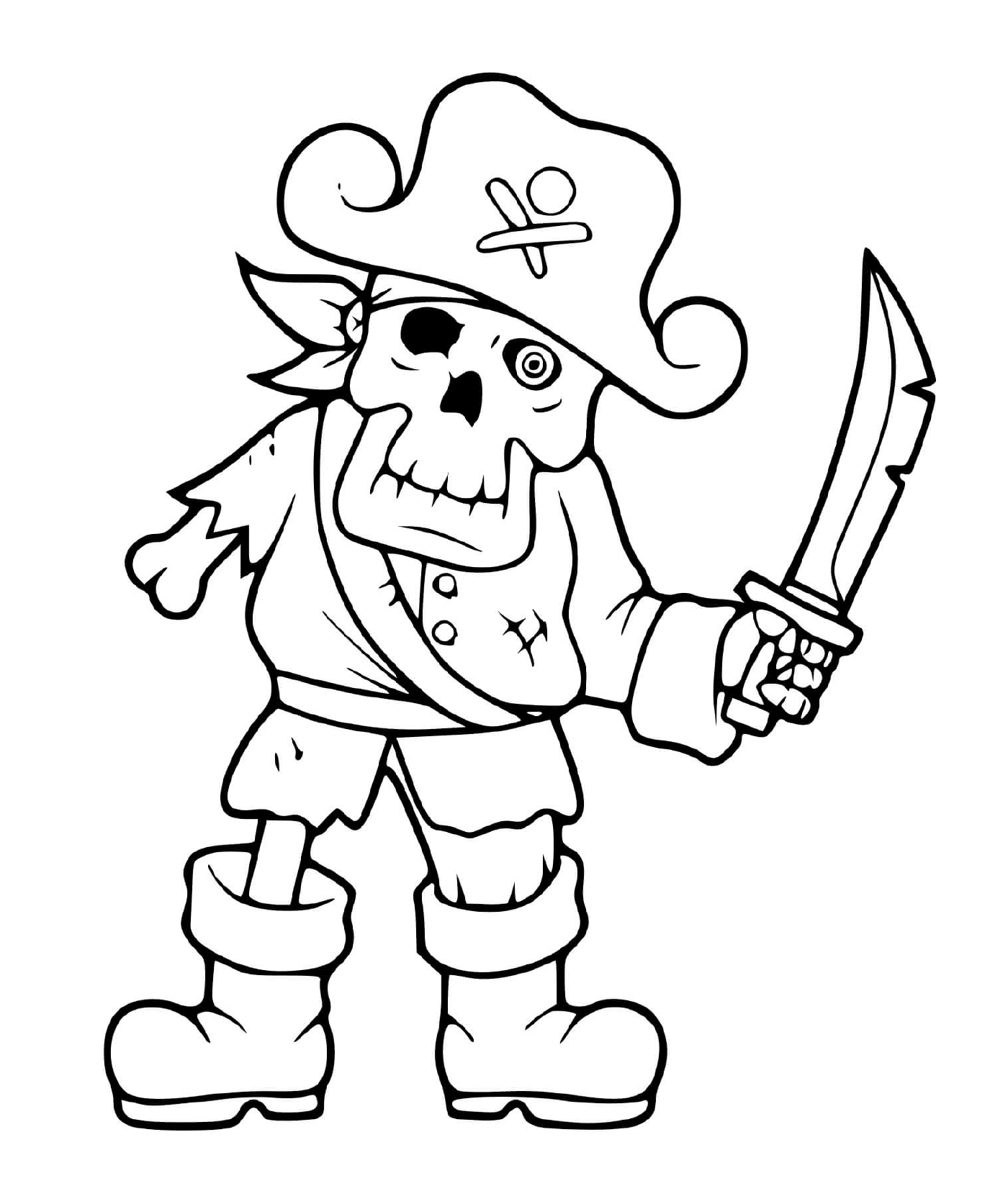  Esqueleto pirata assustador 