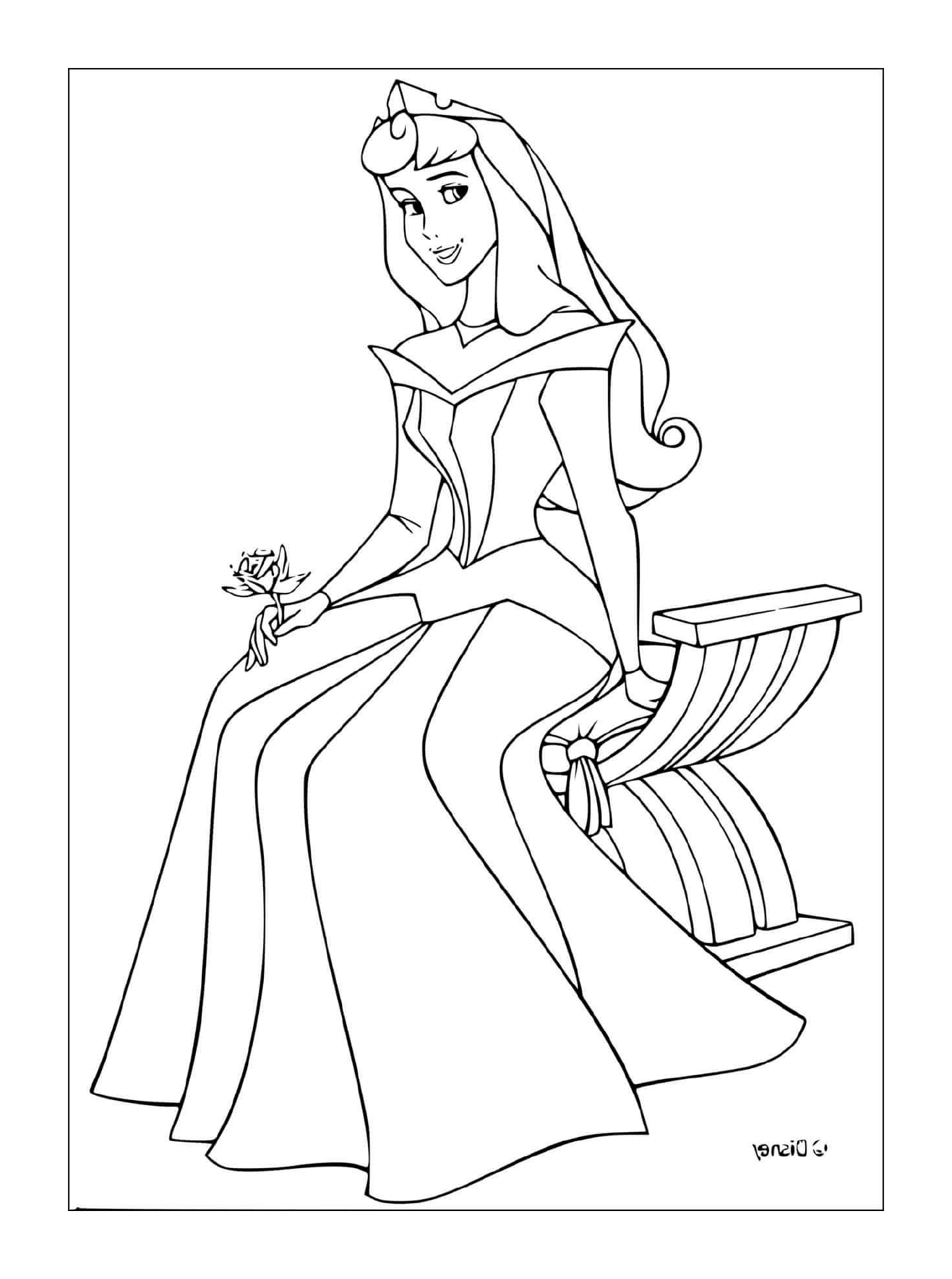  Princesa de La Belle com madeira para dormir sentada com uma xícara de chá 