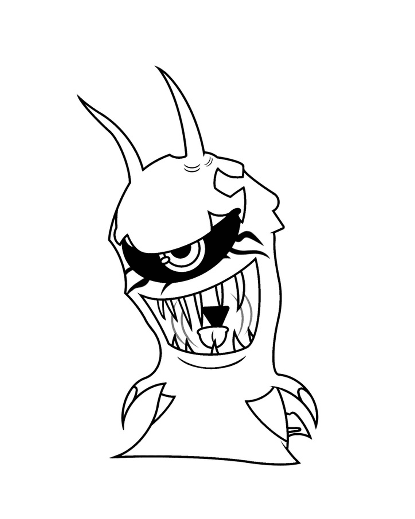  वॉल्फफंग, कार्टून राक्षस के बड़े दांतों के साथ 