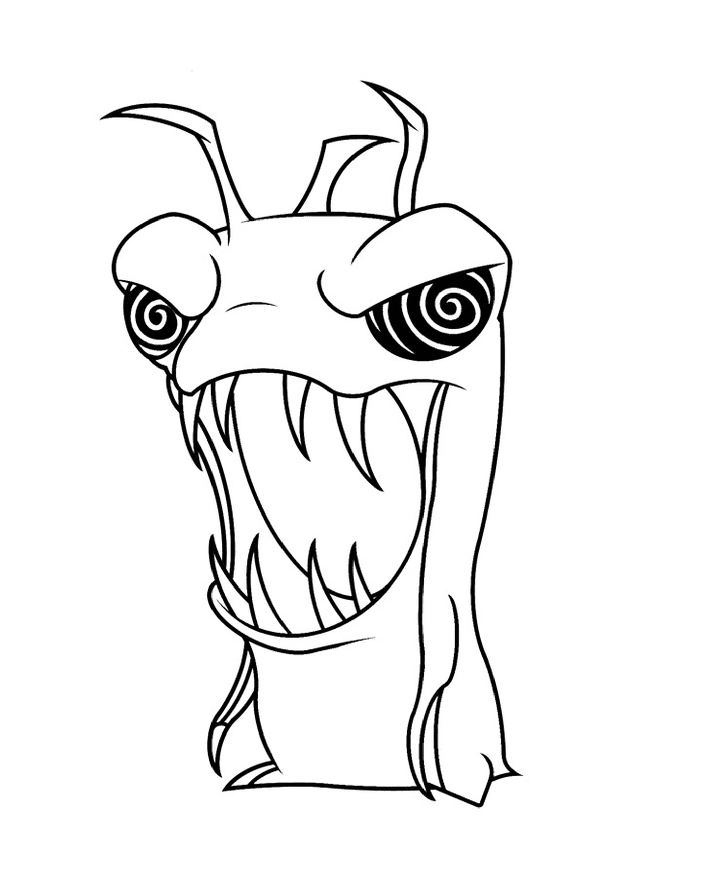  क्रिप्टोग्रिफ़, कार्टून राक्षस बड़े दांतों के साथ 