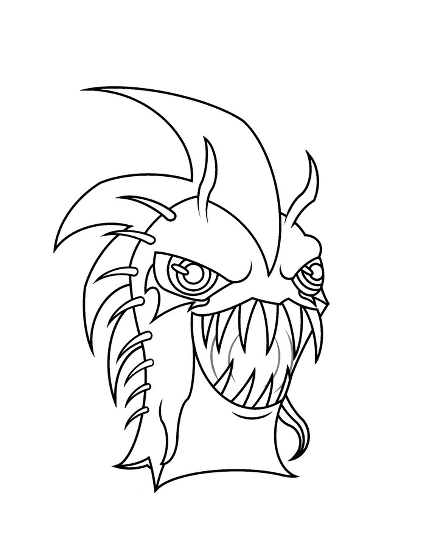  Urchin escuro, monstro com uma boca grande 