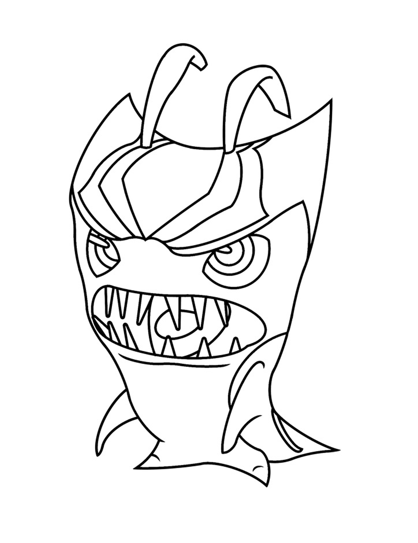  Grimmstoner, cabeça de monstro com um rosto 
