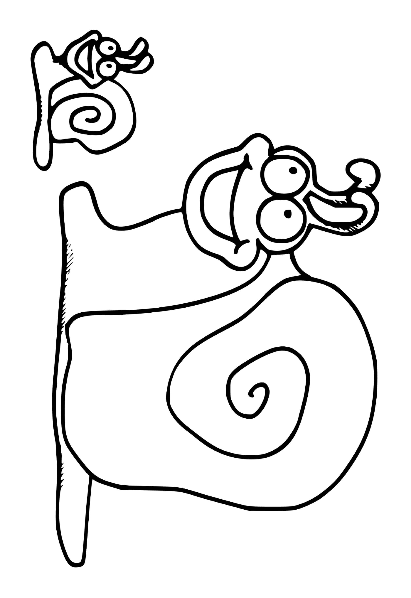  Snail Helix polvilhado com seu bebê 