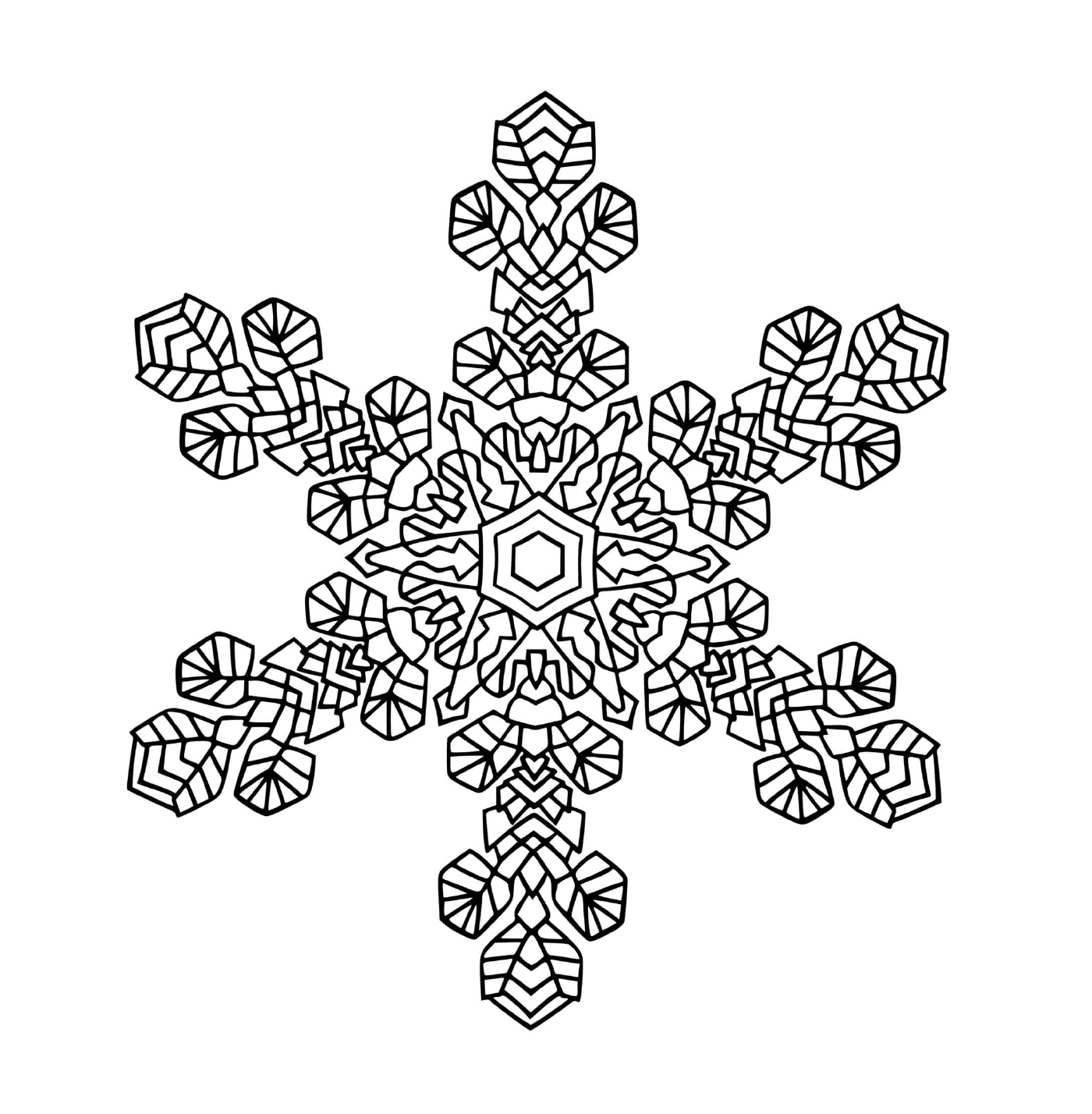  Um lindo floco de neve em mandala 