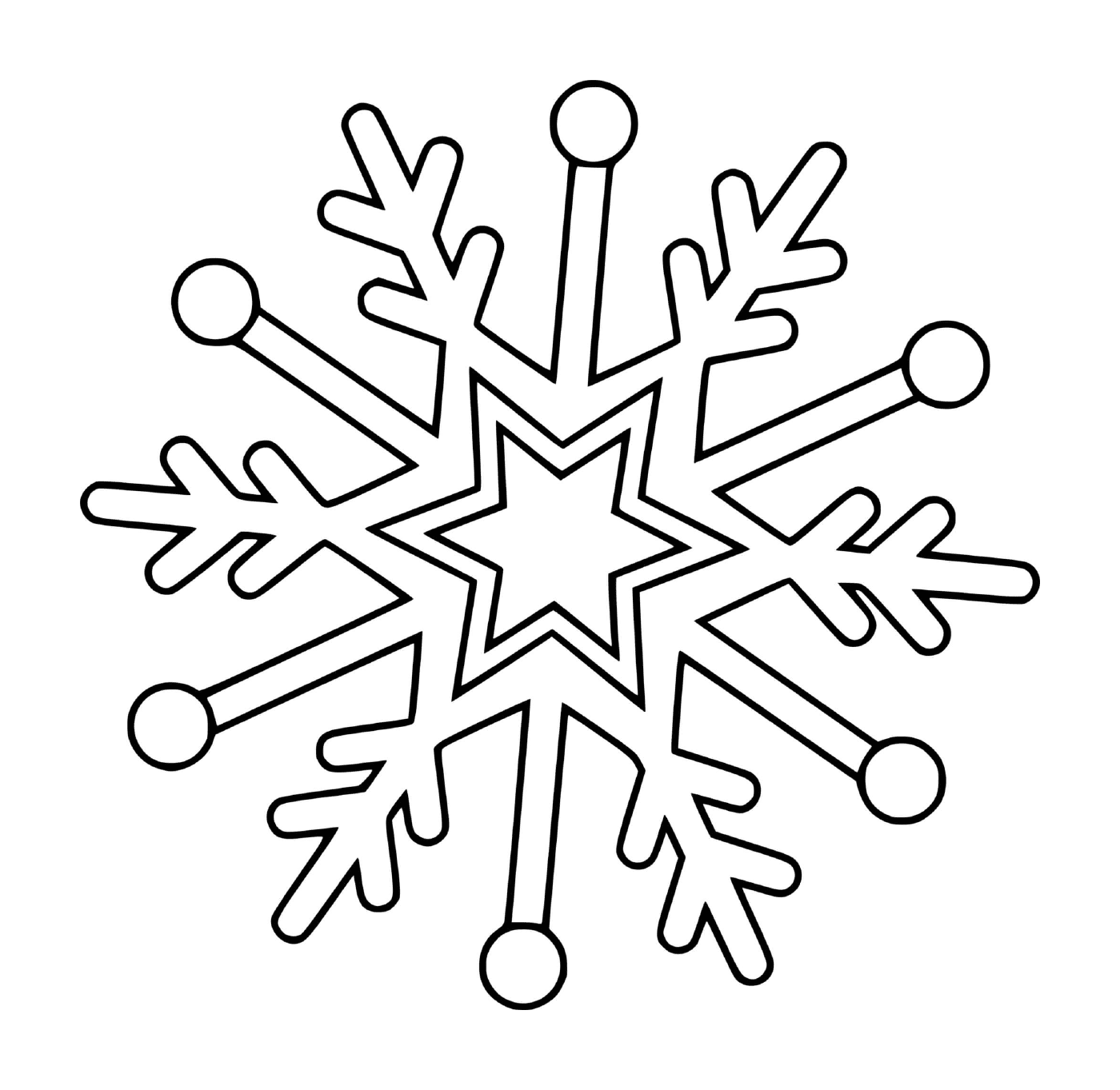  Floco de neve com uma estrela e uma árvore 