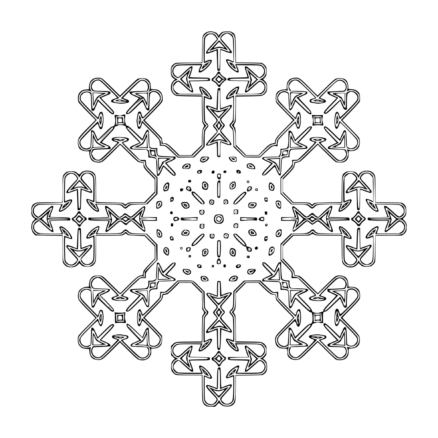  Um floco de neve original em forma de cruz 