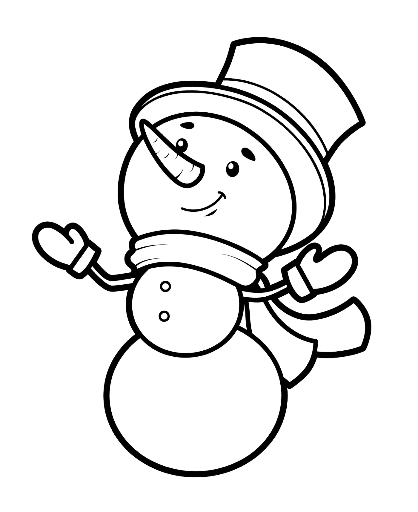  Um boneco de neve sorridente 