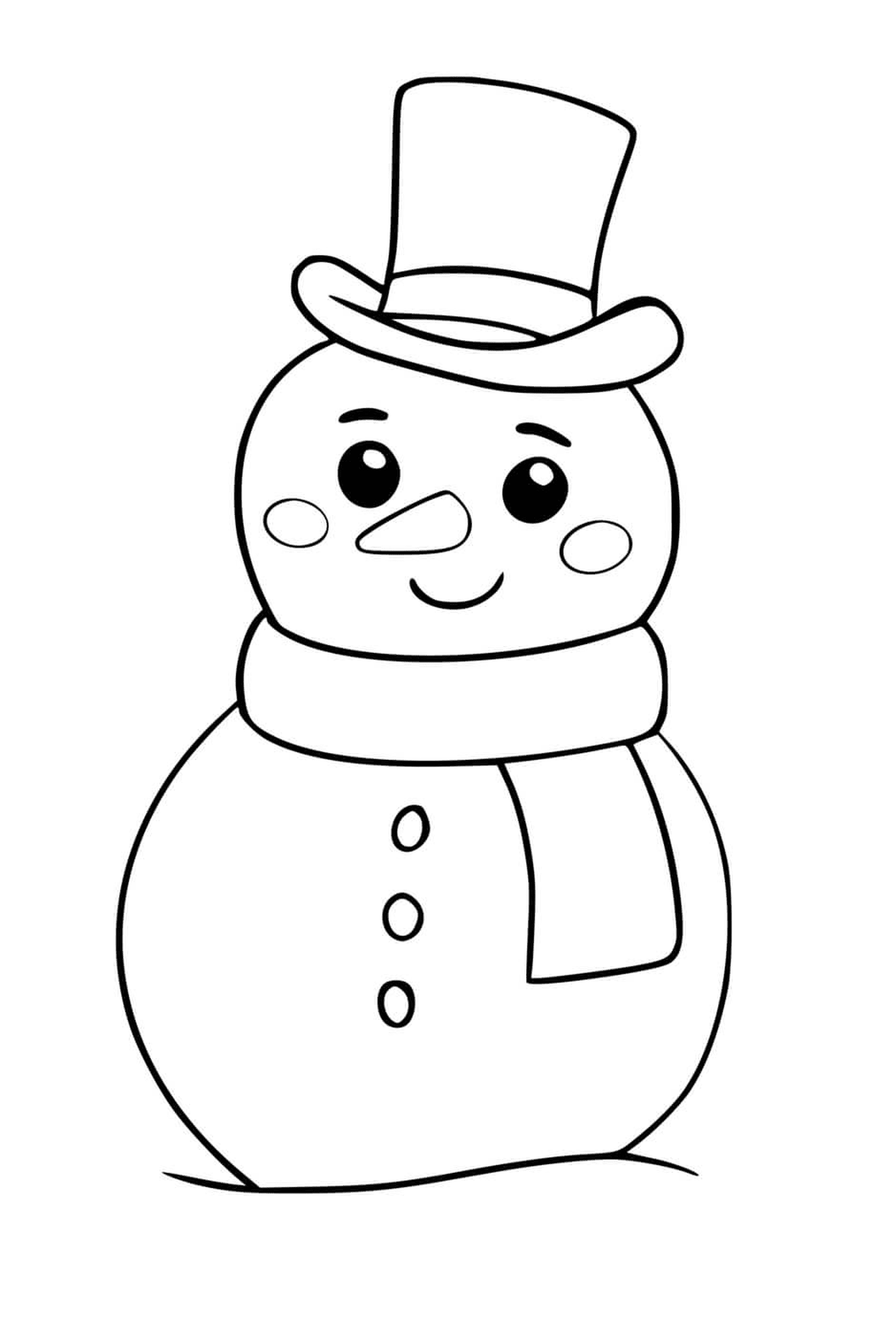  kawaii snowman sorrindo no inverno 